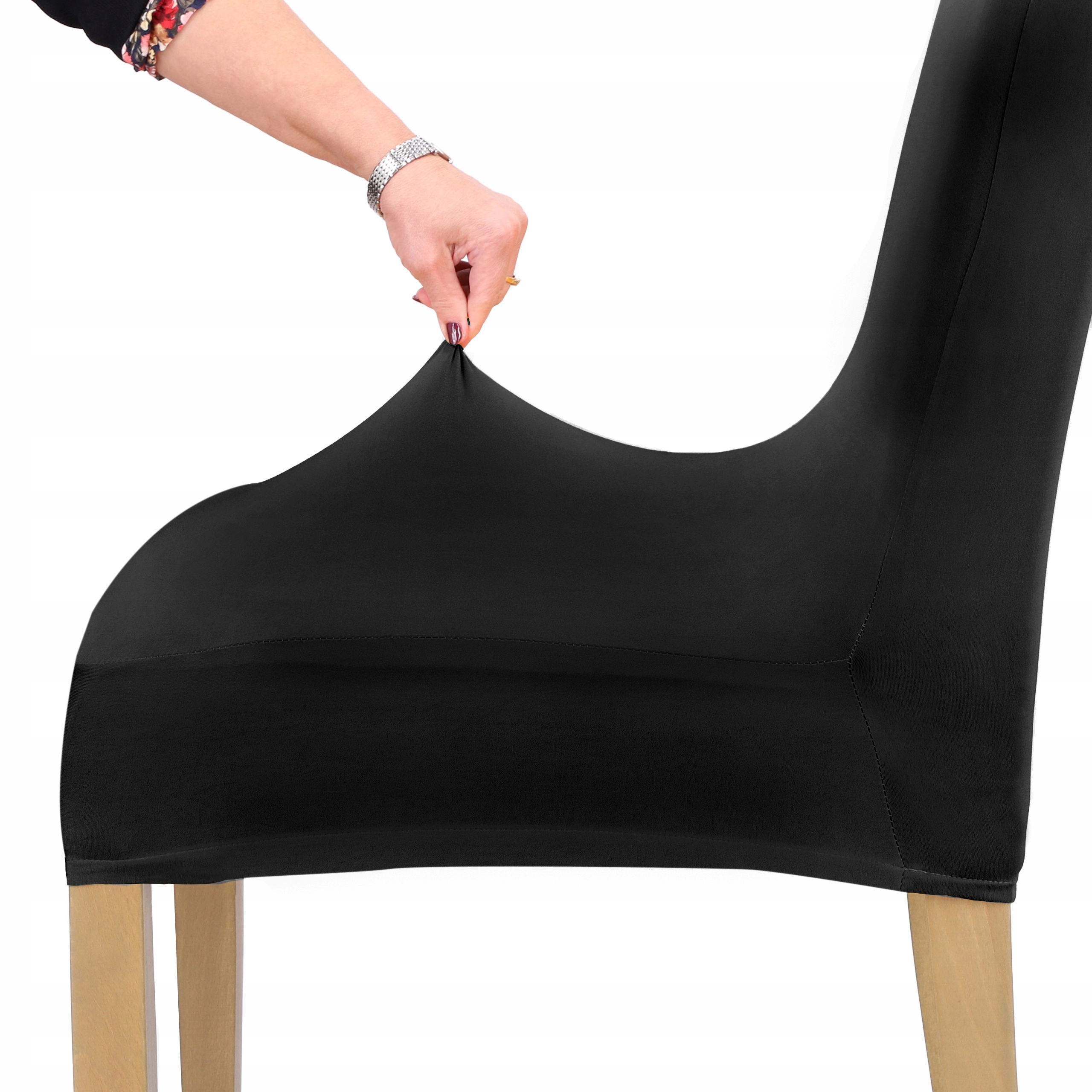 POKROWIEC NA KRZESŁO OPARCIE CZARNY ELASTYCZNY UNIWERSALNY POKROWCE Kolor dominujący czarny