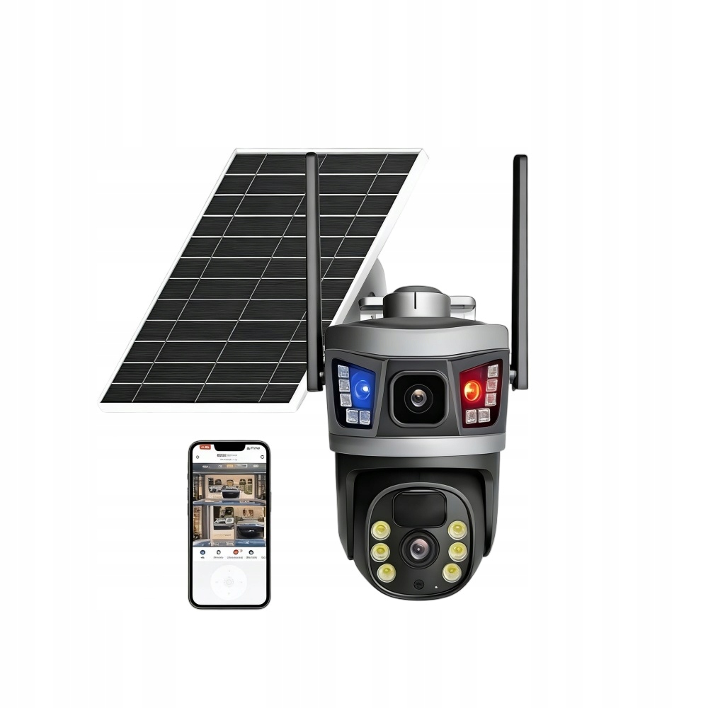 Solárna kamera vonkajšia YM09-B WiFi 4K 6MP Ultra Hd s dvomi objektívmi