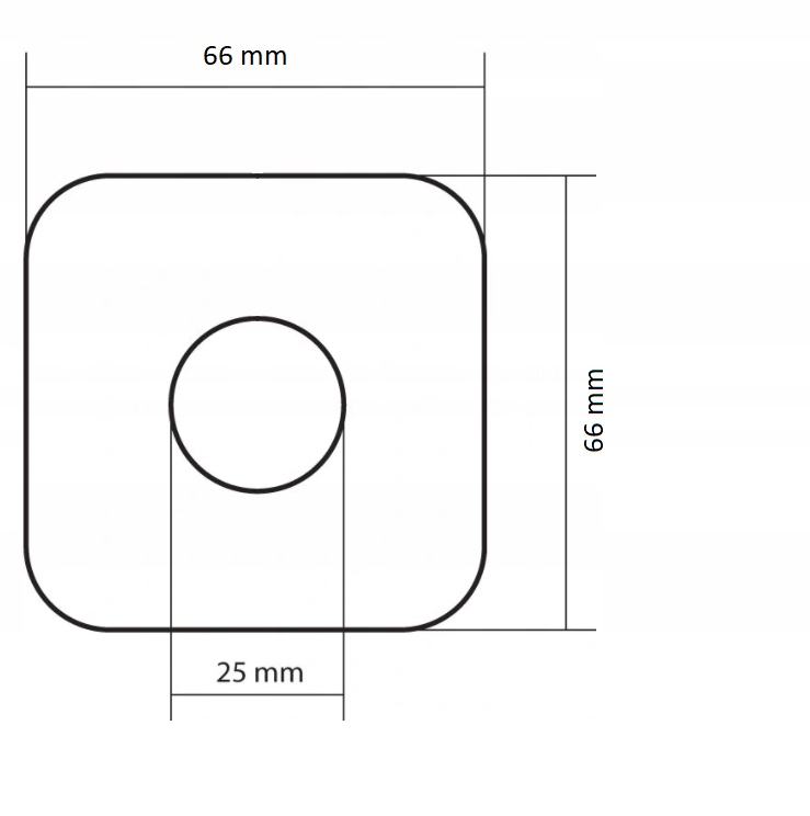 ROZETA KWADRATOWA CHROM 1/2" OTWÓR 25 mm 1szt Typ rozeta