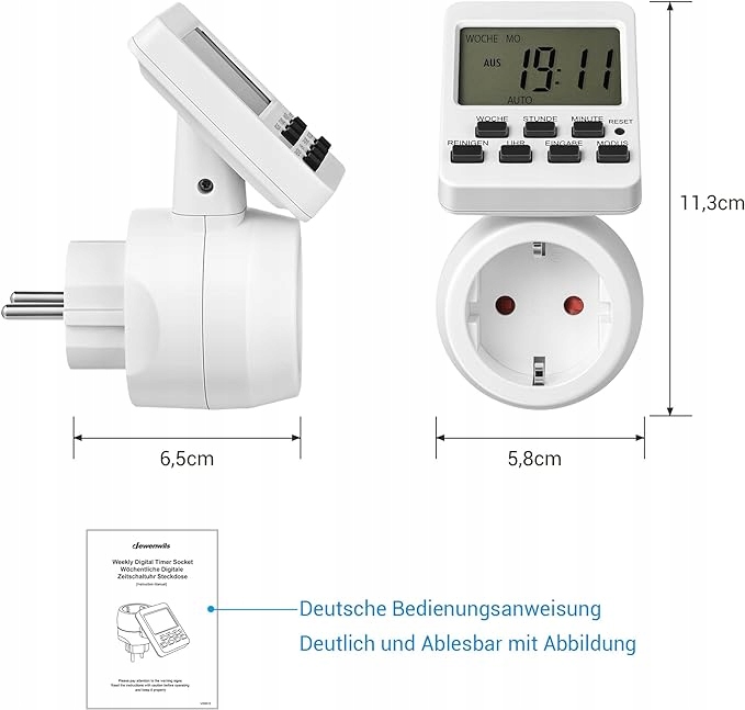 Cyfrowy programator czasowy, z 16 programami przełączania, odliczanie Rodzaj programator czasowy
