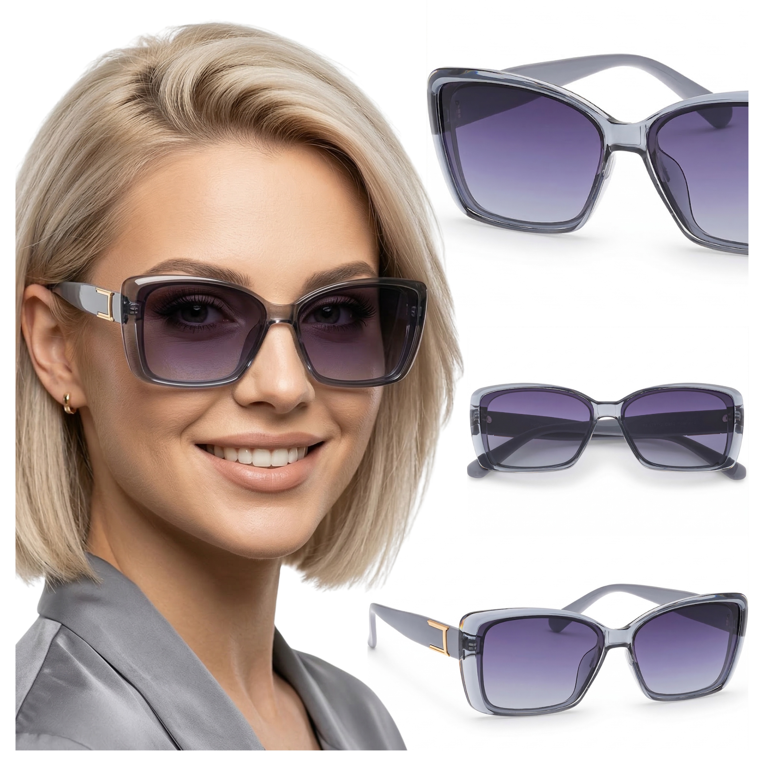 Okulary przeciwsłoneczne damskie z polaryzacją modne oprawki z etui Brilo