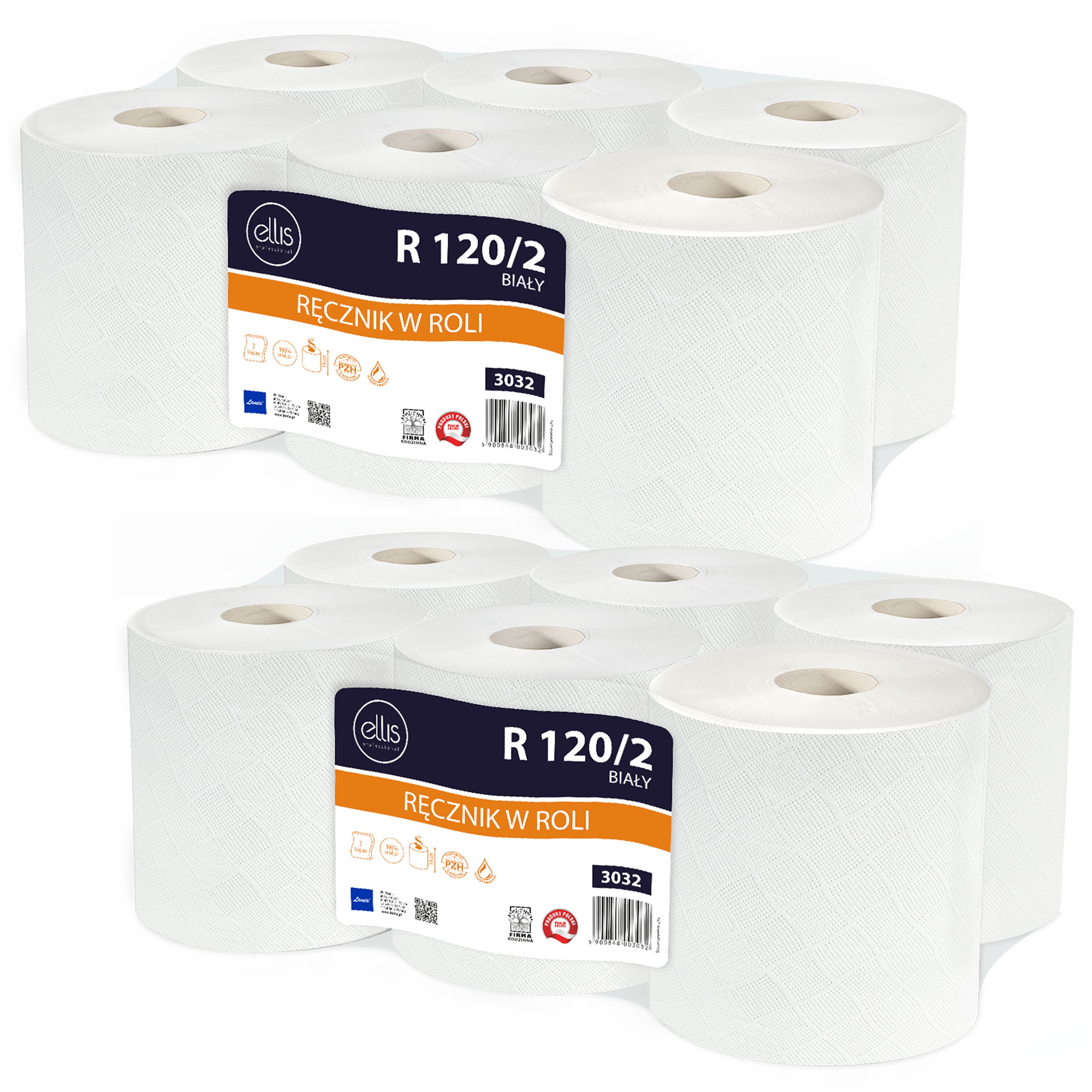 Levně Ellis Ecoline Dvouvrstvý celulózový ručník, odolný, 12 rolí