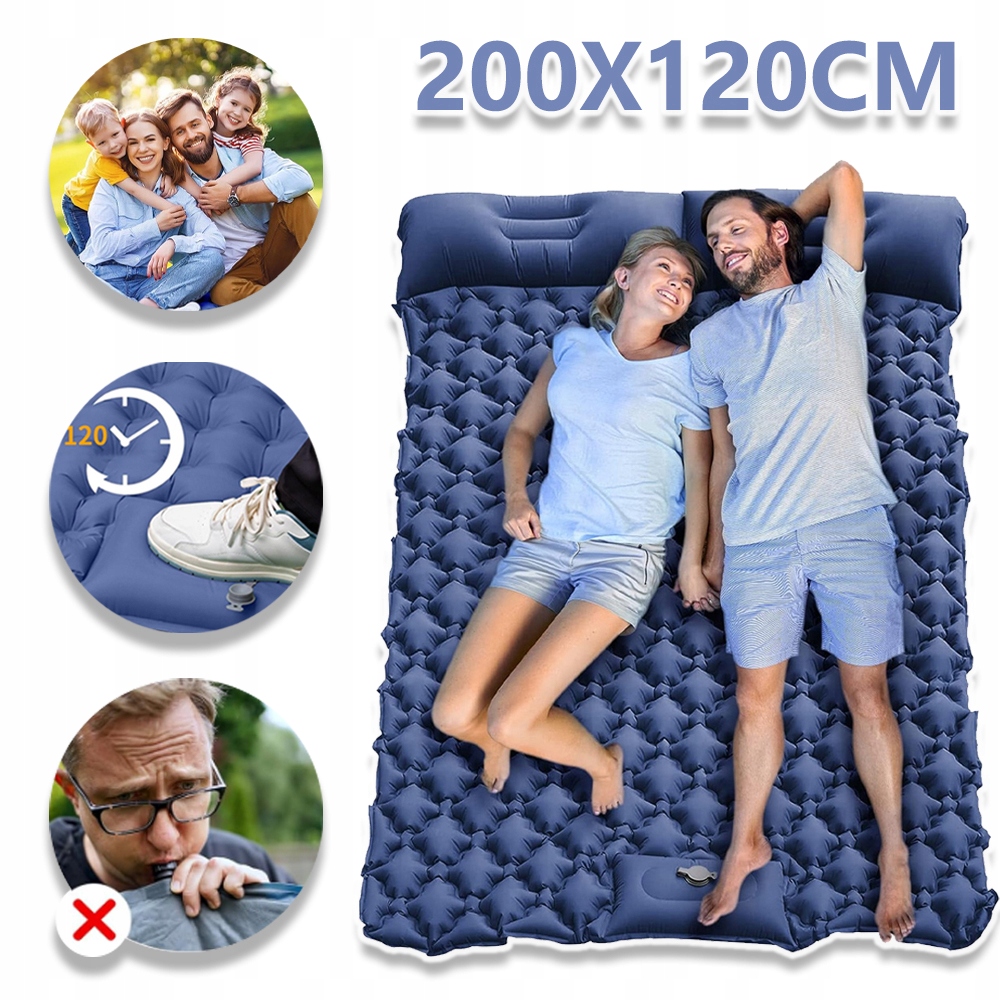 Matrace Dvoulůžková Podložka Na Výlet Pod Stan 200 X 120 CM