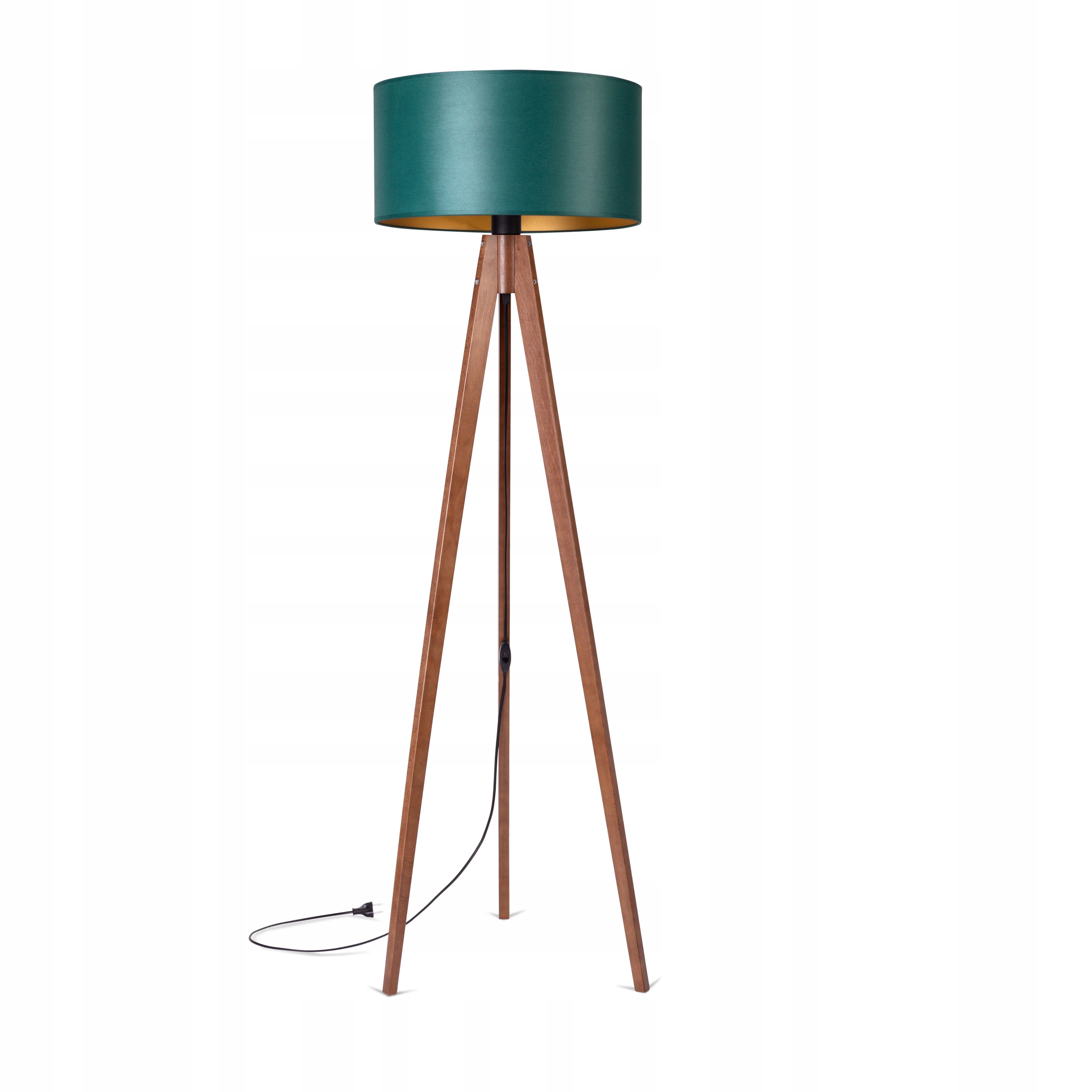 

Lampa Stojąca Podłogowa Trójnóg Drewniany Abażur