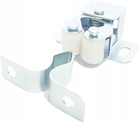 ZATRZASK MEBLOWY ROLKOWY ZAMEK WCISKANY SREBRNY