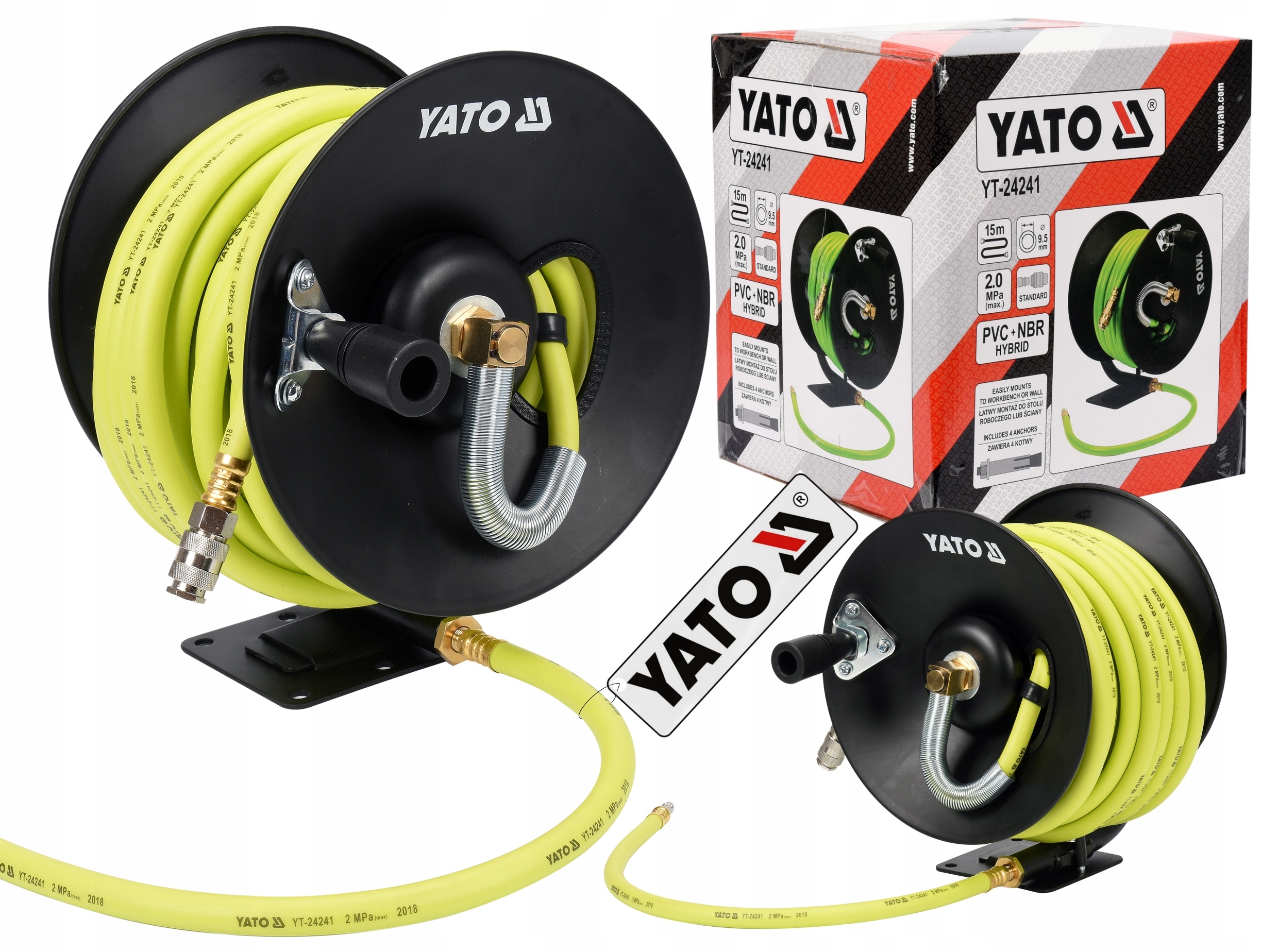 YATO WĄŻ PNEUMATYCZNY ZWIJAK 9,5MMX15M YT-24241