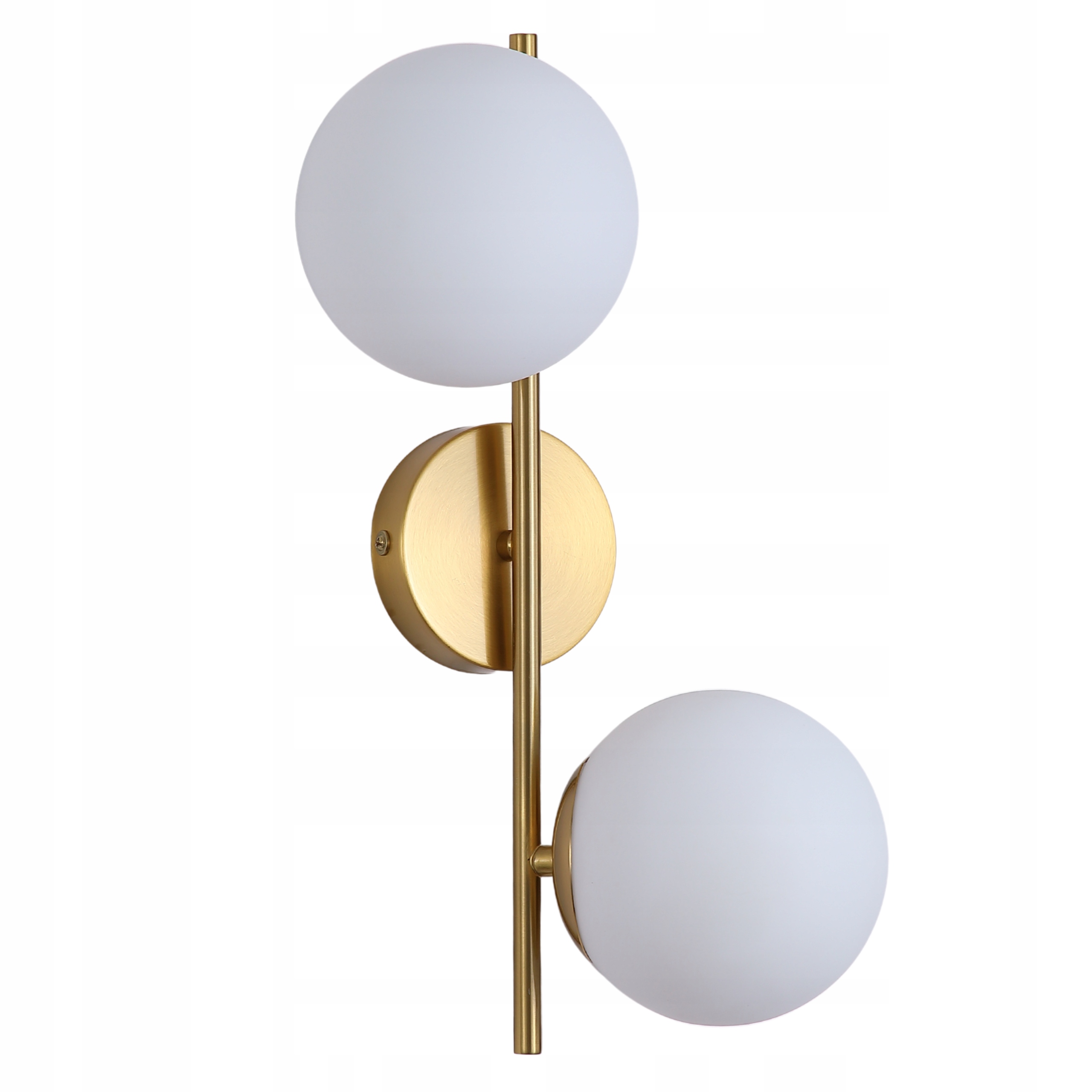 Lampa Ścienna nowoczesna Kinkiet Szklany Kule Mleczna Glamour bronze
