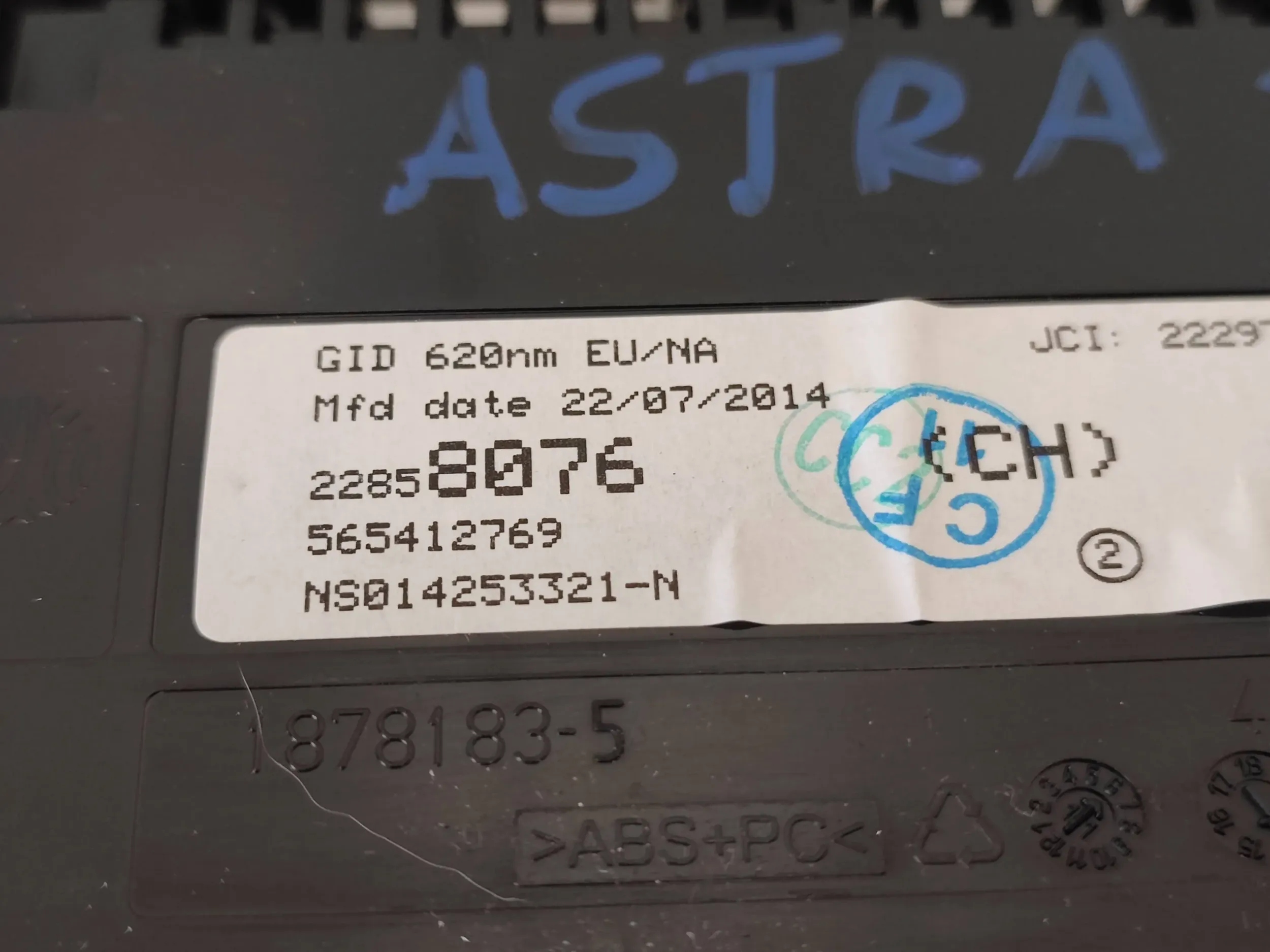 display OPEL ASTRA J LIFT 22858076