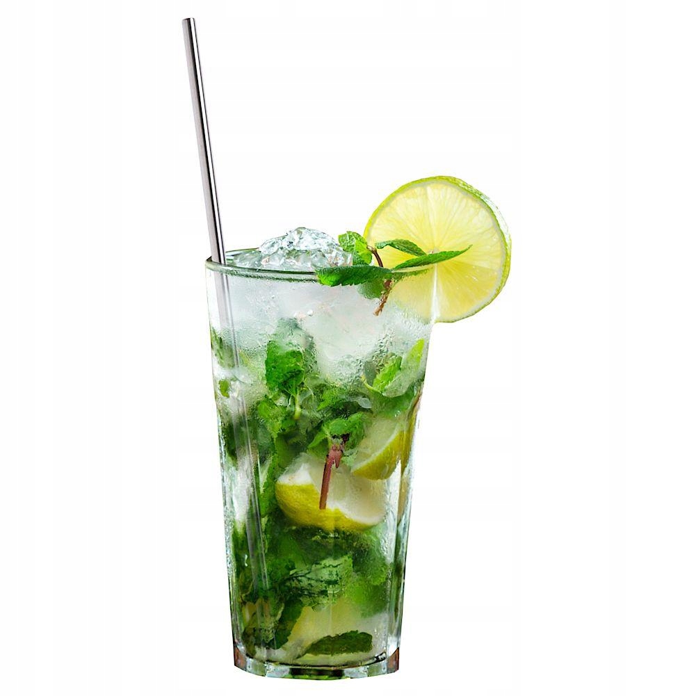 EKO ZESTAW SŁOMEK RURKI STALOWE 4 szt. wielorazowe metalowe + CZYŚCIK Materiał metal