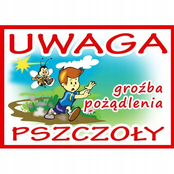 

Tablica ostrzegawcza Uwaga Pszczoły 42x29,5cm F210