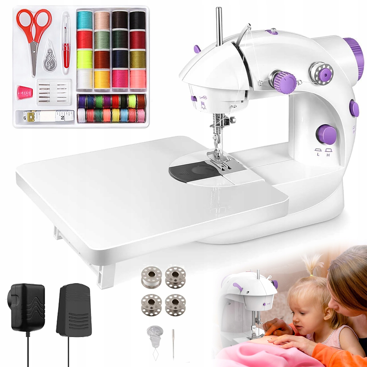Przenośna Maszyna do Szycia Ręczna, na Baterie lub Kabel, Szybka i Dokładna