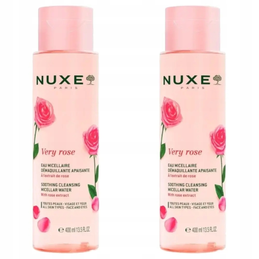 2x Nuxe Very Rose Łagodząca woda micelarna 3w1, 400 ml