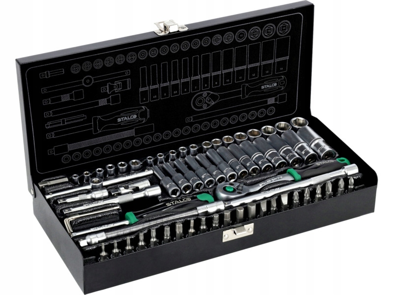Zestaw kluczy nasadowych Stalco S011100067 (67 elementów)