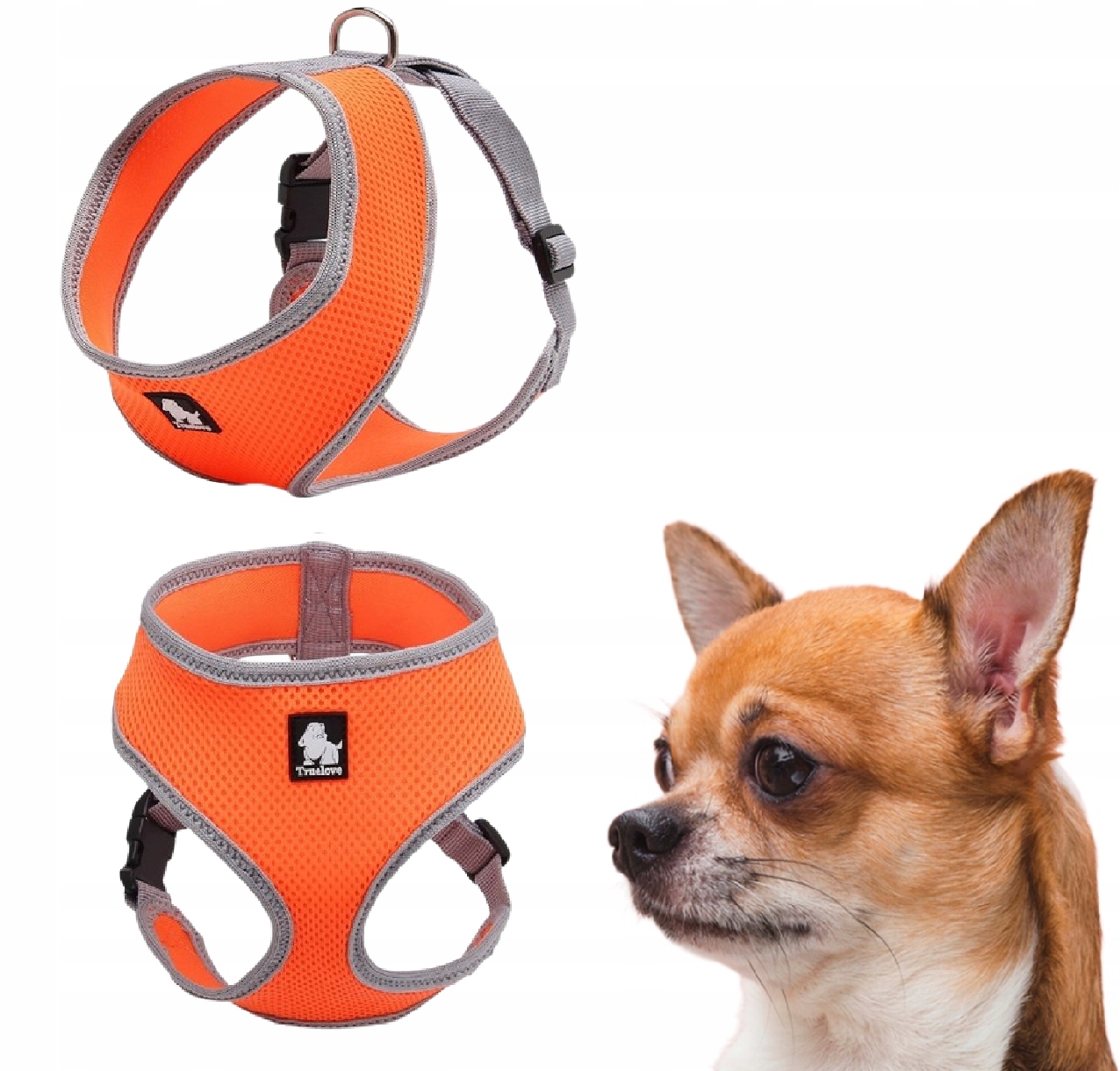Levně Postroje Pro Malého Psa Nebo Kočku Bez Tlačení Truelove Puppy Oranžové XL