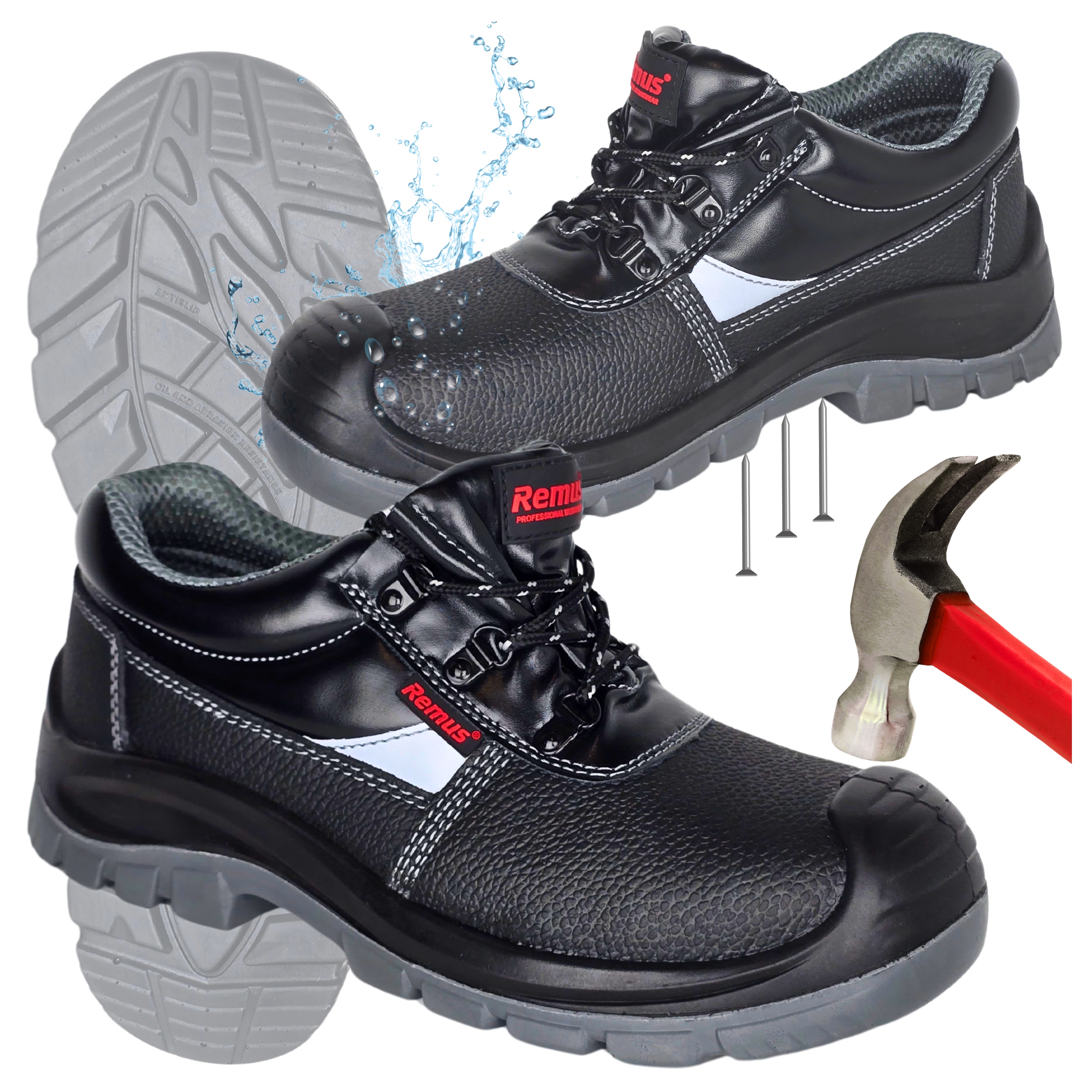 Pracovní obuv S3 Polobotky kožené voděodolné s špičkou proti propíchnutí 41