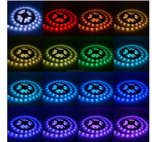 ZESTAW 5 METRÓW TAŚMY LED RGB + pilot Długość 5 m