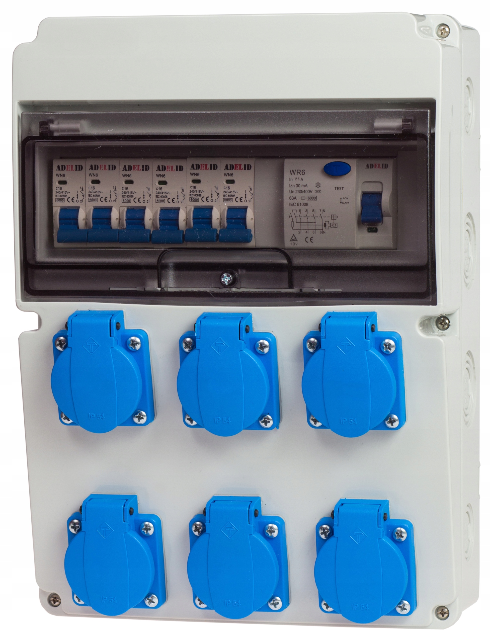 ROZDZIELNICA ROZDZIELNIA BUDOWLANA ZABEZPIECZONA SKRZYNKA OGRODOWA 3-FAZ