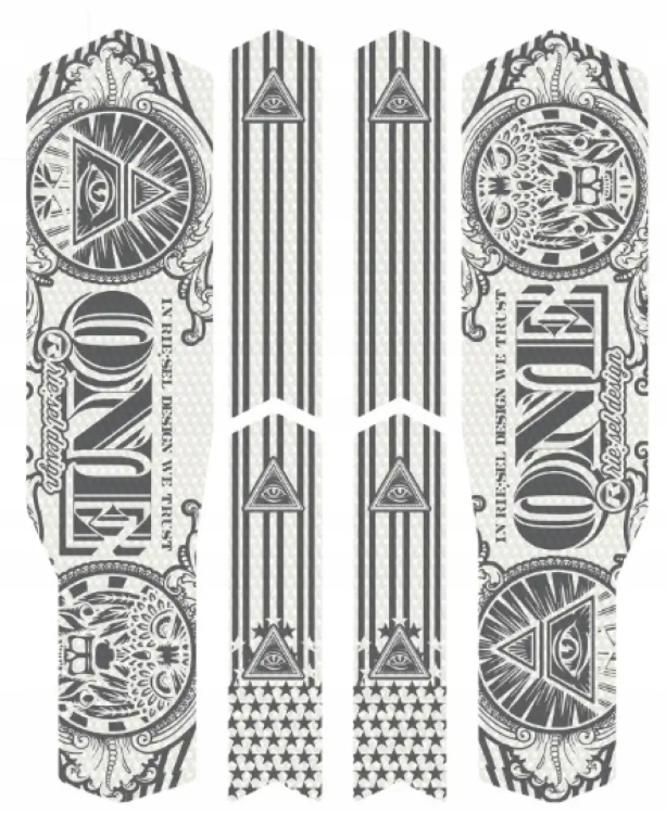Naklejki Rowerowe Na Ramę Folia Ochronna Riesel Design Illuminati Grey