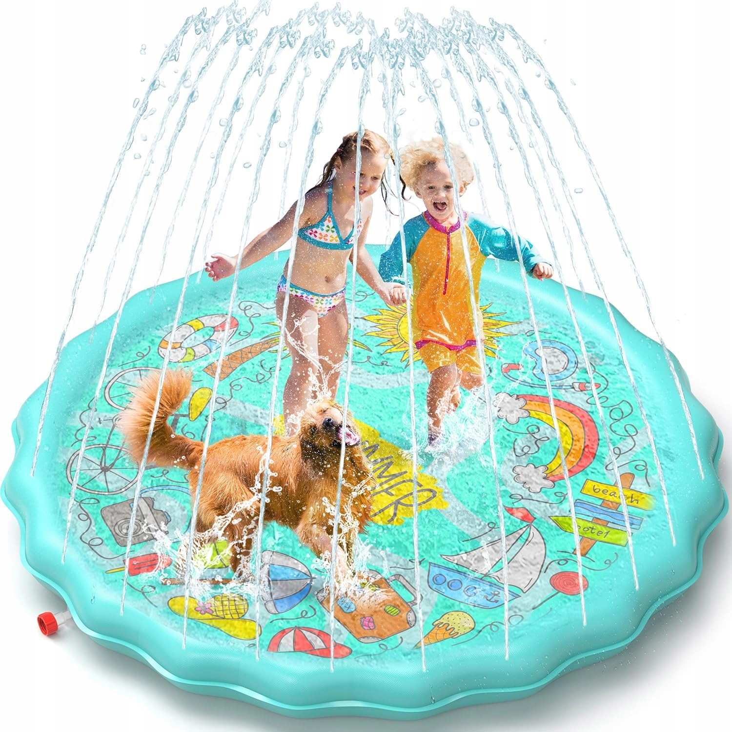 Levně Bazén Fontána Vodní zavlažovací podložka pro psy, děti, 170 cm