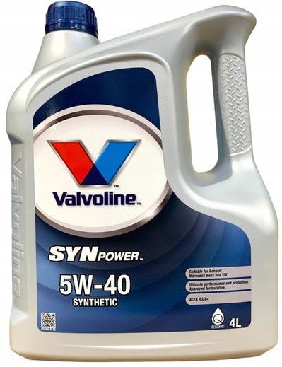 Olej silnikowy Valvoline Synpower 5W40 4L Zawieszka Serwisowa