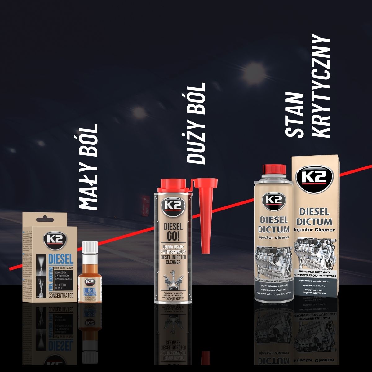 DODATEK DIESEL DO ON OCZYSZCZAJĄCY WTRYSKI 50ML Producent K2