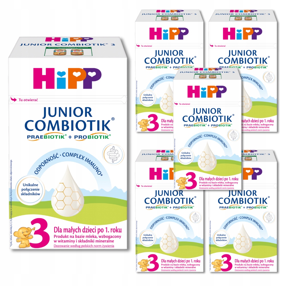 3x Mleko Hipp 3 Junior Combiotik Mleko modyfikowane po 1 roku 550g
