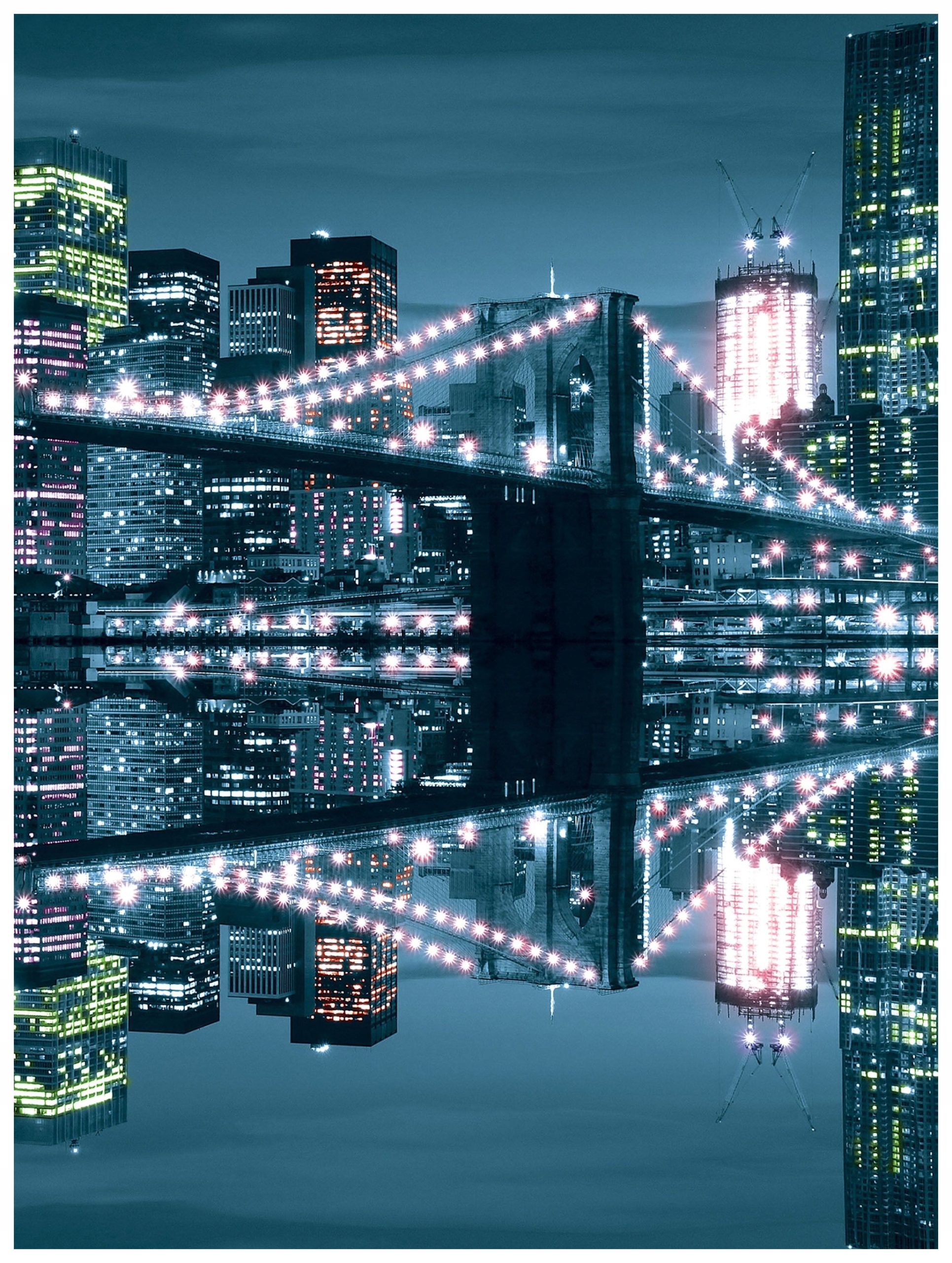 Fototapeta Brooklynský most Noc New York panorama města 206x275 lepidlo