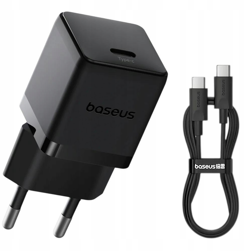 Ładowarka sieciowa Baseus Palm 20W szybka Usb-c Pd 3.0 czarna kabel 1m
