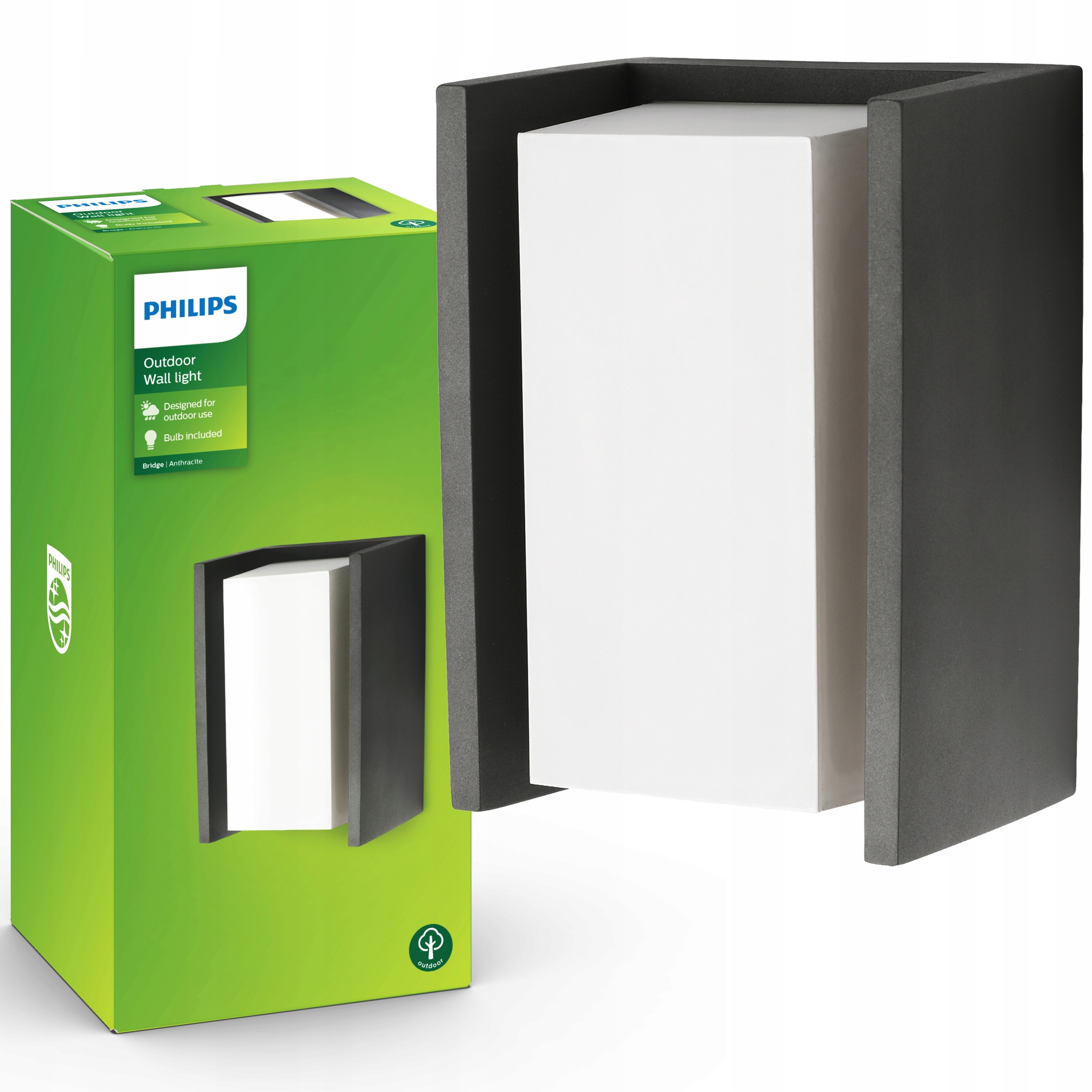 Venkovní nástěnné svítidlo Zahradní fasádní lampa E27 Led Philips Bridge IP44