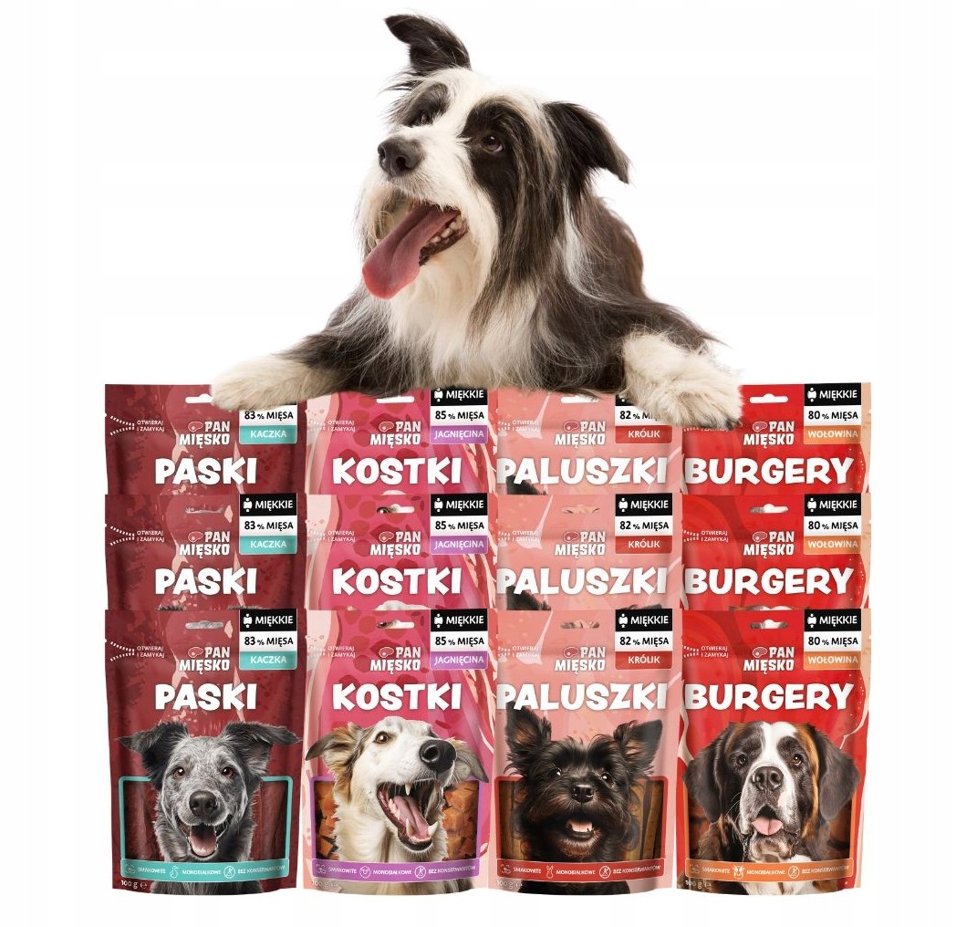 Levně Pan Mięsko Přírodní pamlsky pro psy MIX 12x100g Monoproteinové