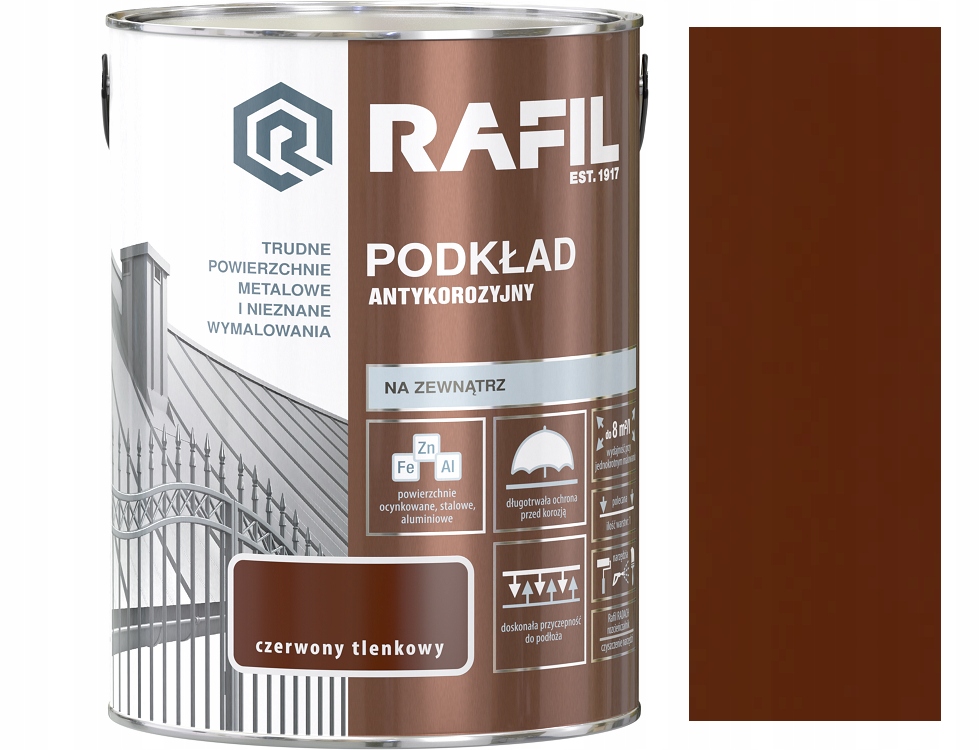 

Rafil Podkład Antykorozyjny Czerwony Tlenkowy 5L
