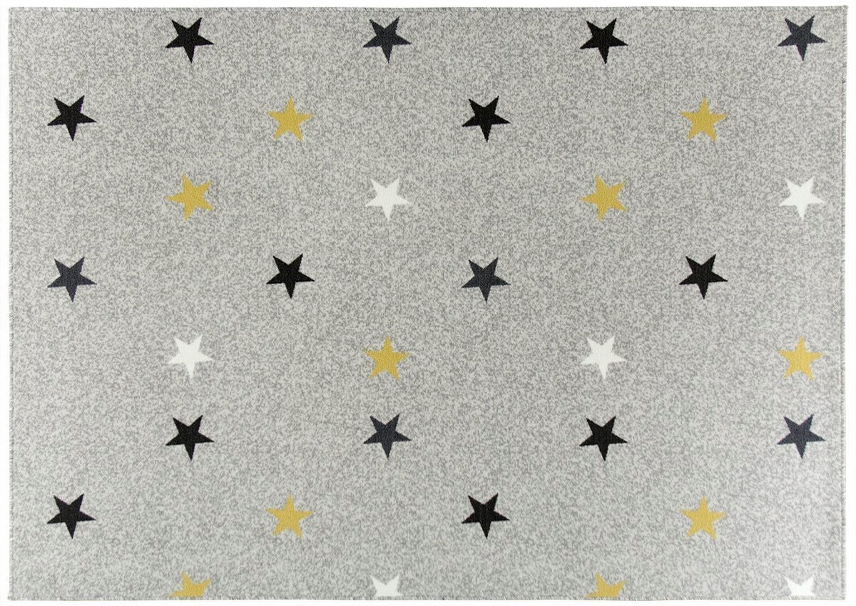 Dywan Dla Dziecka Dzieci Szary Żółty Gwiazdki Na Filcu Stars 200x250 cm