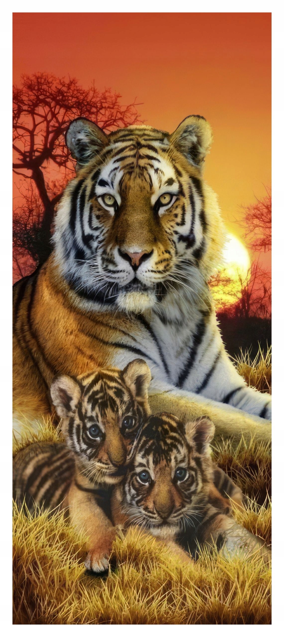Diamantová Výšivka Diamond Painting Mozaika Tygří rodina 50x110 Sada 5D