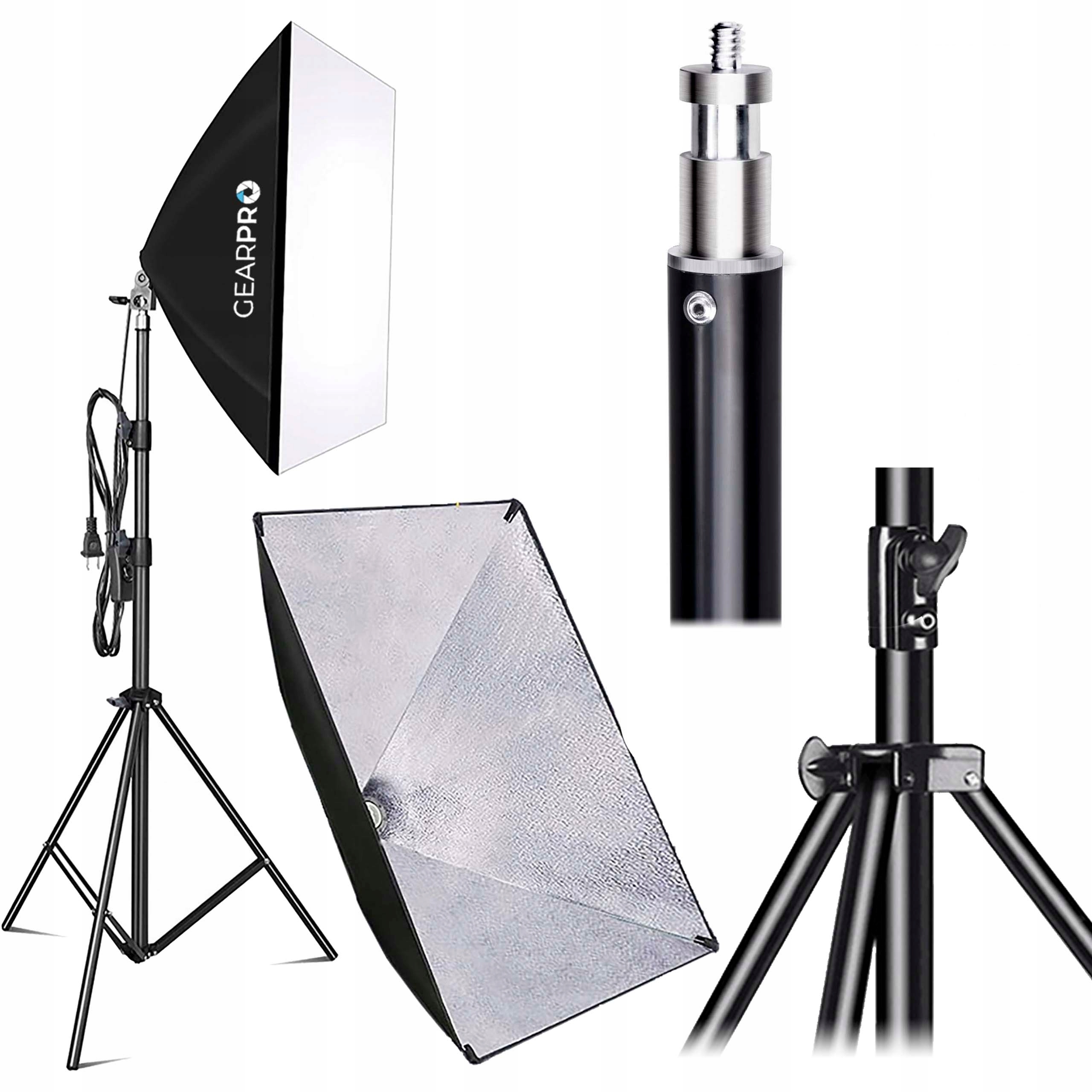 

Lampa Softbox Zestaw Oświetlenie Ciągłe 50x70 E27
