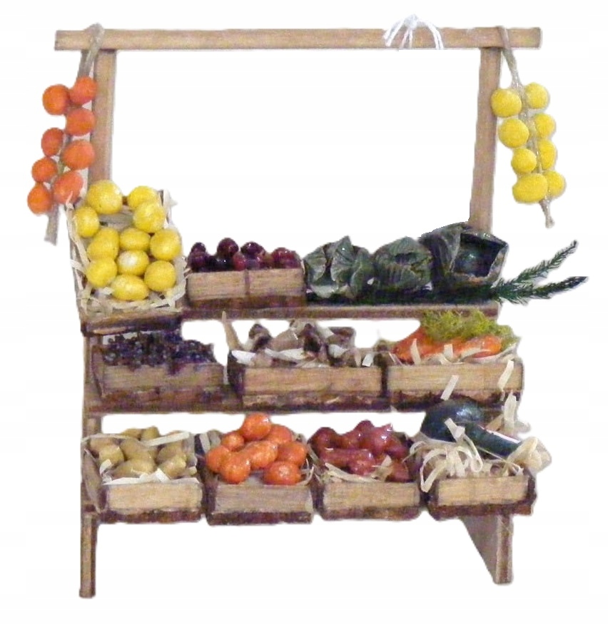 Stánok s ovocím a zeleninou do betlehemov – výška 14 cm