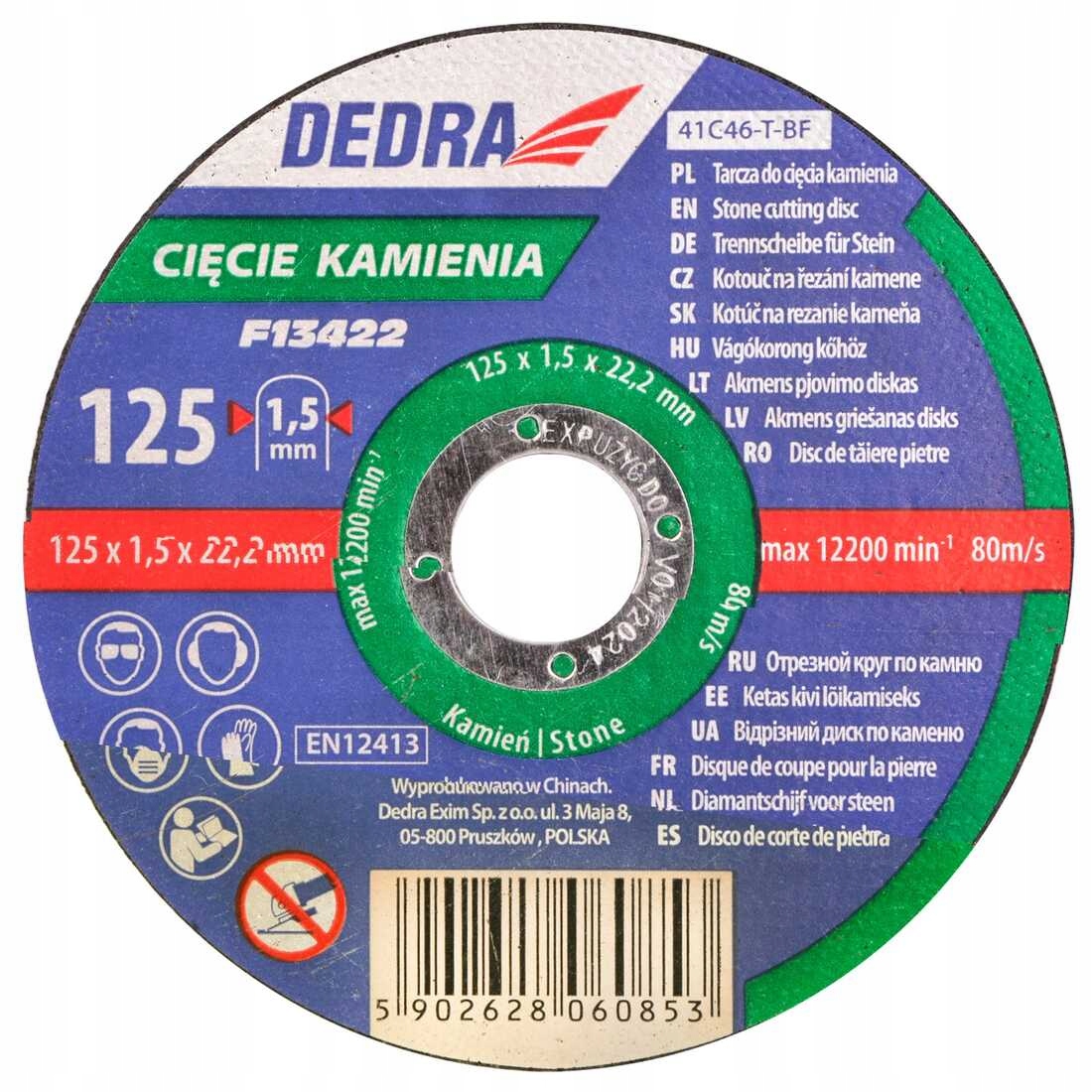 

Dedra Tarcza do cięcia kamienia 125x1,5x22,2mm