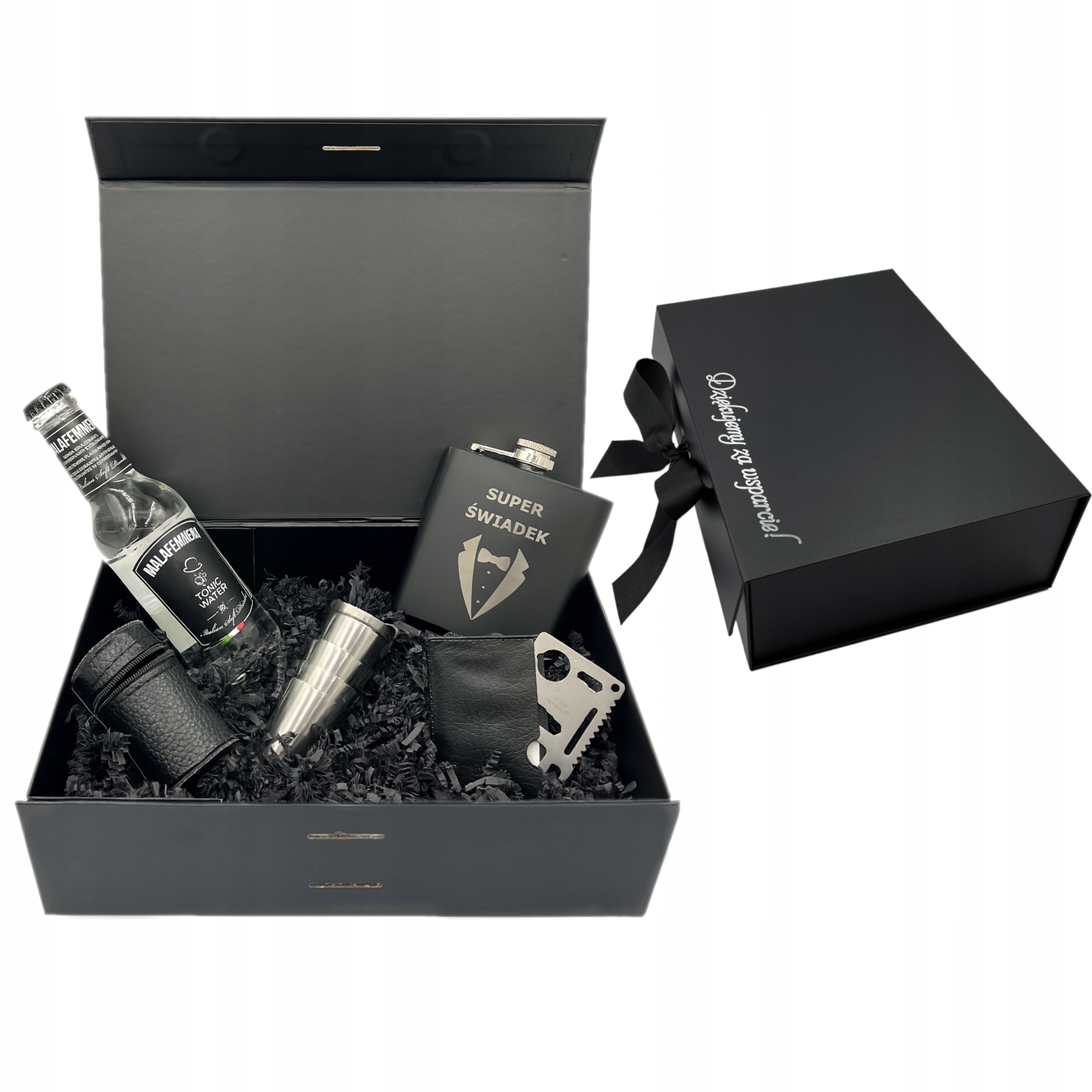 BOX DLA ŚWIADKA - PODZIĘKOWANIE DLA ŚWIADKA ELEGANCKI ZESTAW Z PIERSIÓWKĄ