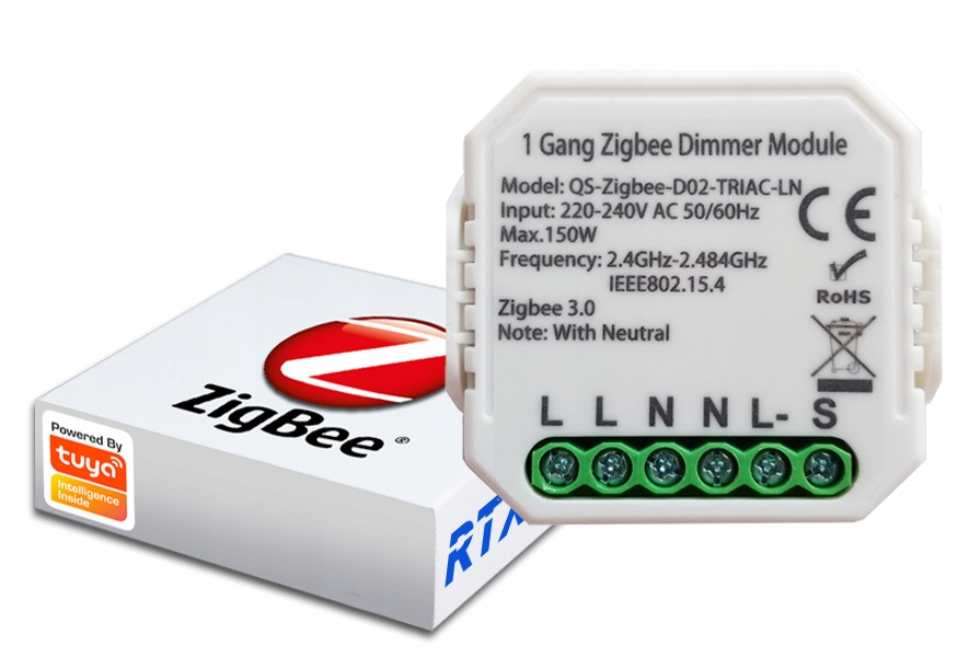 

Ściemniacz Dopuszkowy 1obwód ZigBee Tuya #bez N