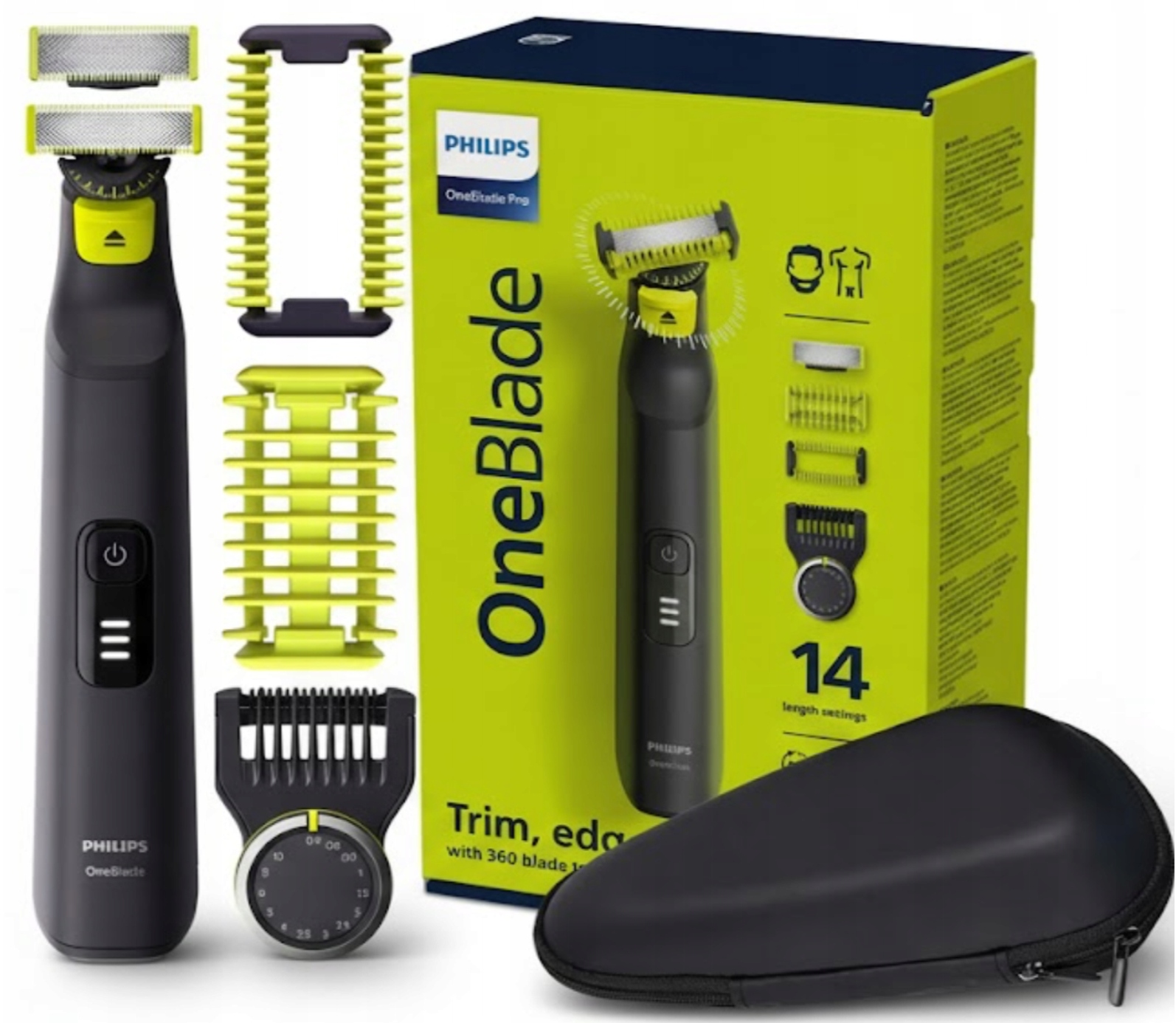 Golarka Philips One Blade Do Zarostu Dwustronna One Blade Pro Futerał