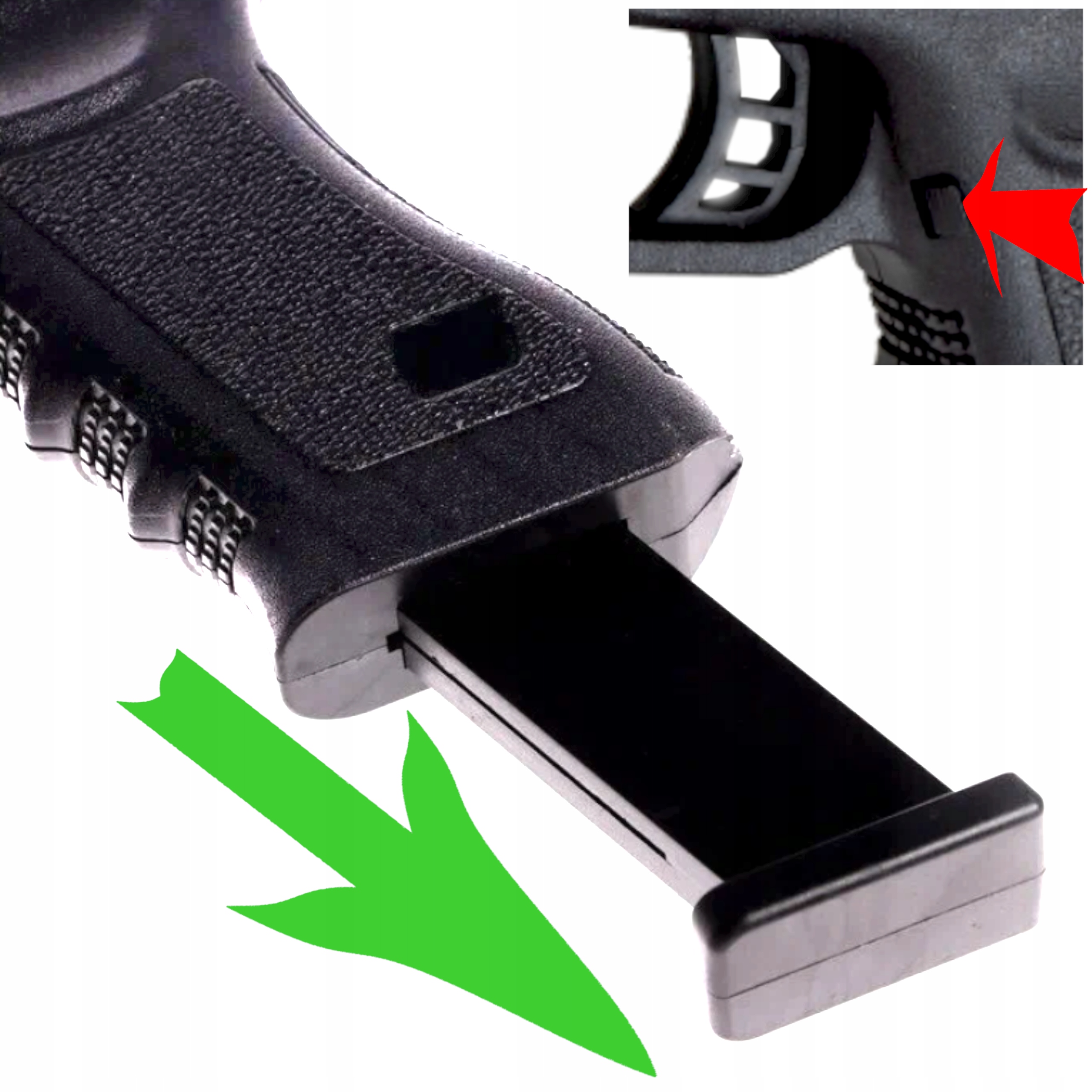 GLOCK 17 1:1 REPLIKA ASG PISTOLET NA KULKI +GRANAT Seria GLOCK 17 1:1 REPLIKA PISTOLET NA KULKI