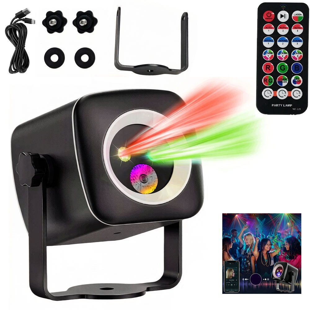 Rgb laserový projektor, světelný efekt Dj, diskotéka, párty osvětlení