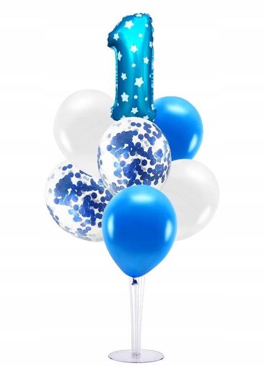 

Stojak na balony z konfetti balon cyfra 1 Roczek