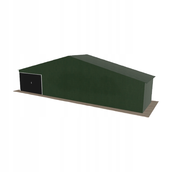 Plechová garáž 12x3 m jednopolohová, dvouspádová, zelená