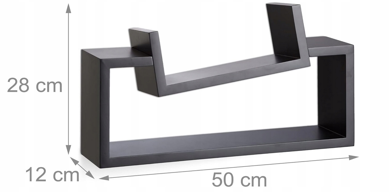 RelaxDays Półka Regał Loft Industrialny Książki Czarna Wisząca Ścienna Kod producenta 10021819-46