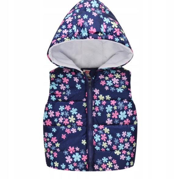 BEZRĘKAWNIK CIEPŁA KAMIZELKA DLA DZIECKA KAPTUR