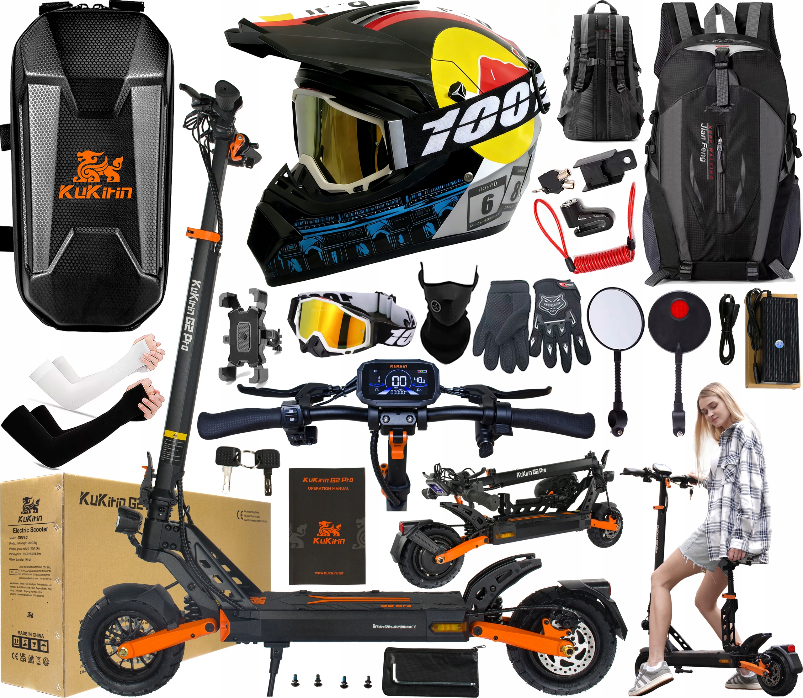 2026 Kukirin G2 Pro Elektrická vozidla 1000W 48V 15.6AH 45KM/H +10 Dárek