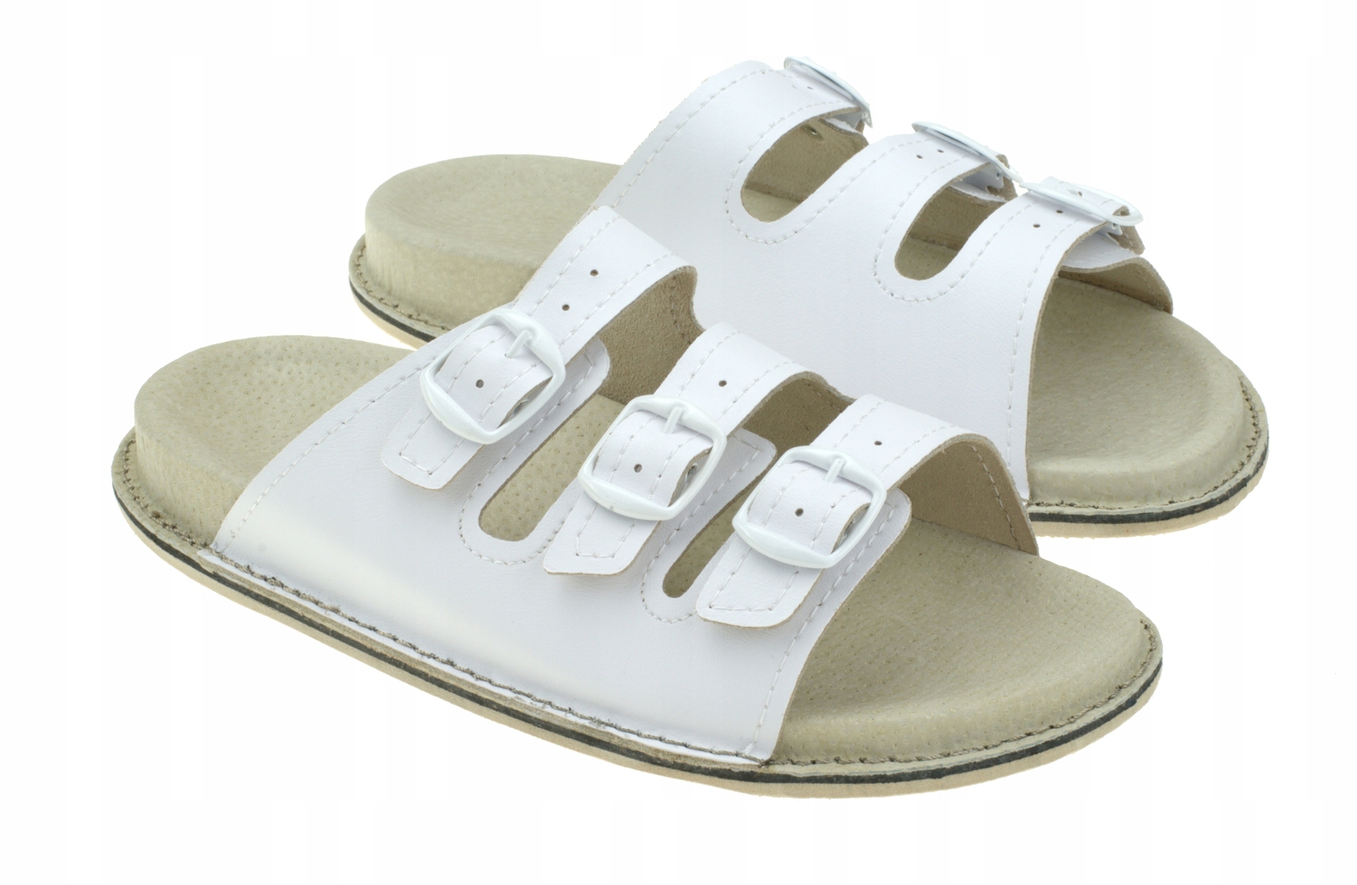 

Klapki Profilowane regulowane Fusbet skóra Kwiaty