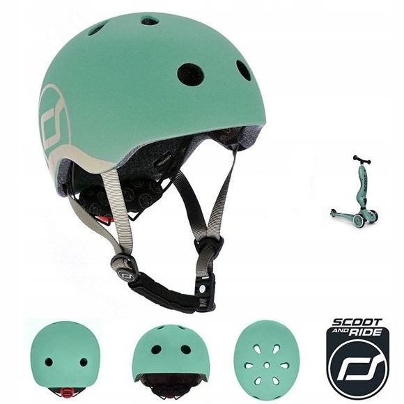 Scoot And Ride Forest ZESTAW HULAJNOGA Jeździk 2w1 + KASK z LED XXS do S 1+ Wiek dziecka 12 m +