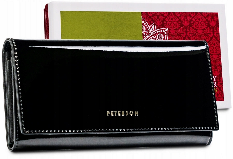 Dámská černá lakovaná kožená peněženka Rfid Peterson Ptn BC-467