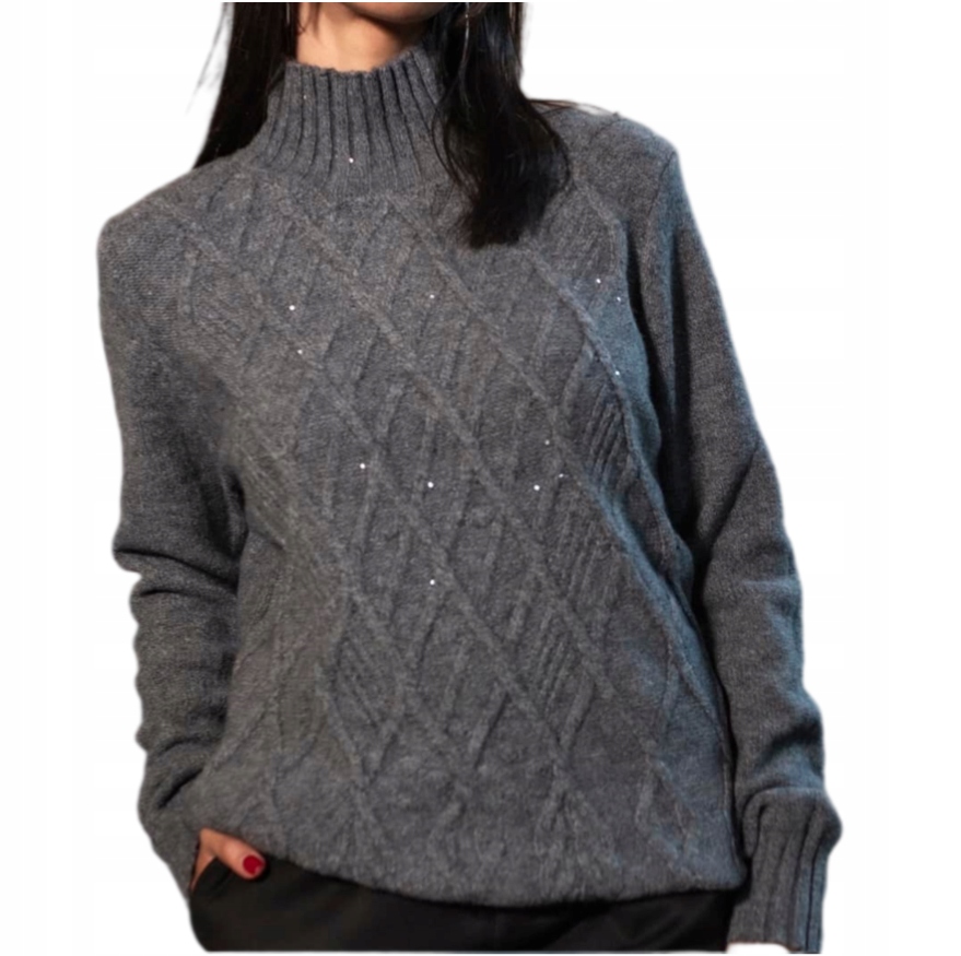 Lemonada Pologolfový svetr Flitry Vzor Šedá Novinka